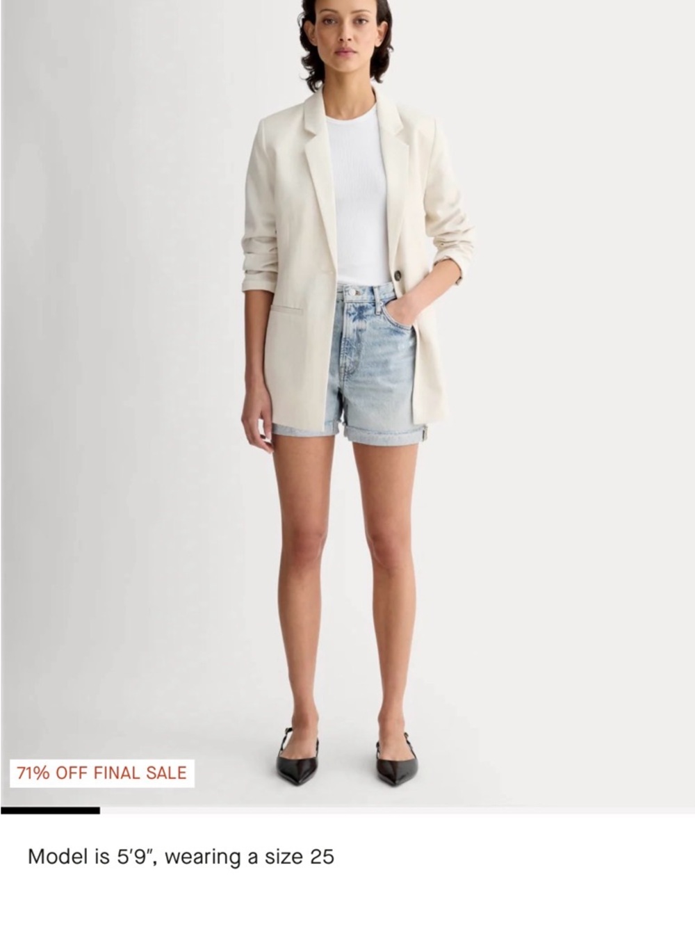 Everlane Light Indigo Cheeky Short Size 29